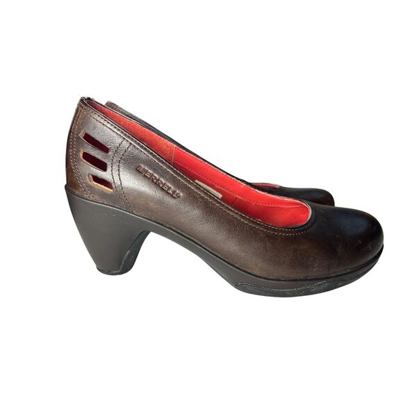 Merrell Shoes - Merrell Brown Heels Evera Cross Cycling Shoes US Size 5.5 Women’s Leather Slip O